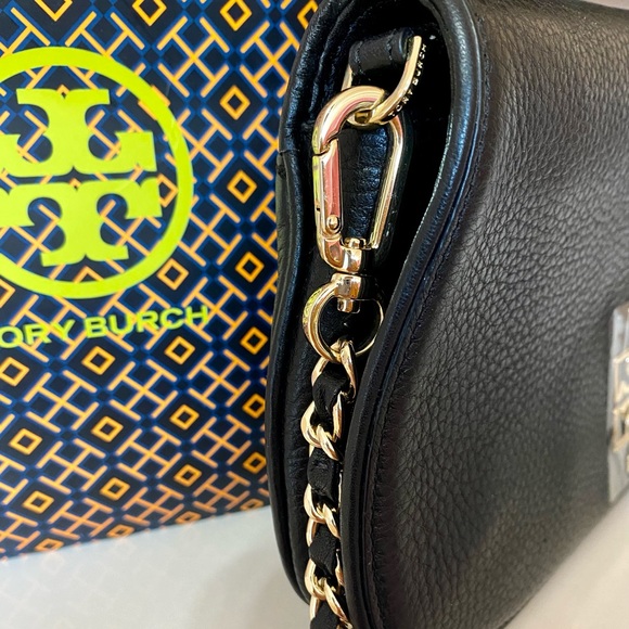 🍀🌸NEW🌸Tory Burch Crossbody bag/shoulder bag/XL clutch/black/leather - Picture 6 of 12